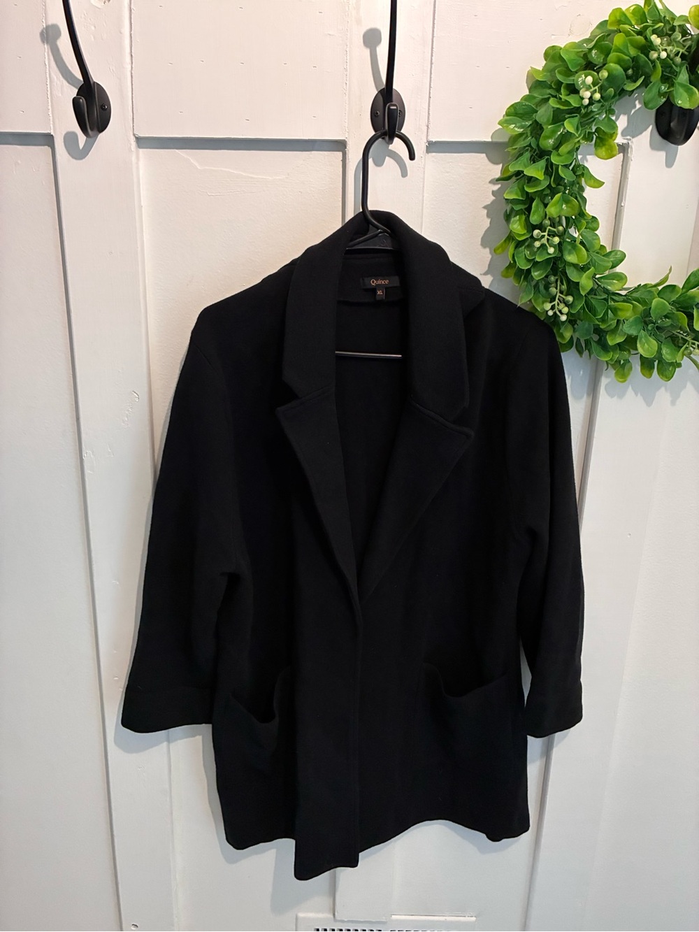 Quince Black Open-Front Women's Blazer